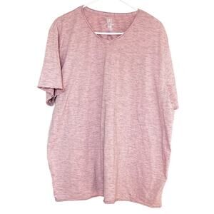 George Pink space dye raw hem V-Neck T-Shirt size 2XL